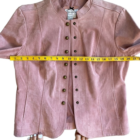 LIVE A LITTLE  | MAUVE PINK LEATHER JACKET  SZ L - Picture 12 of 16